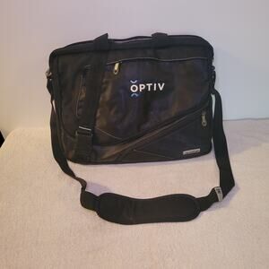 OGIO Messenger Laptop Shoulder Travel Bag Black Nylon Zippered OPTIV